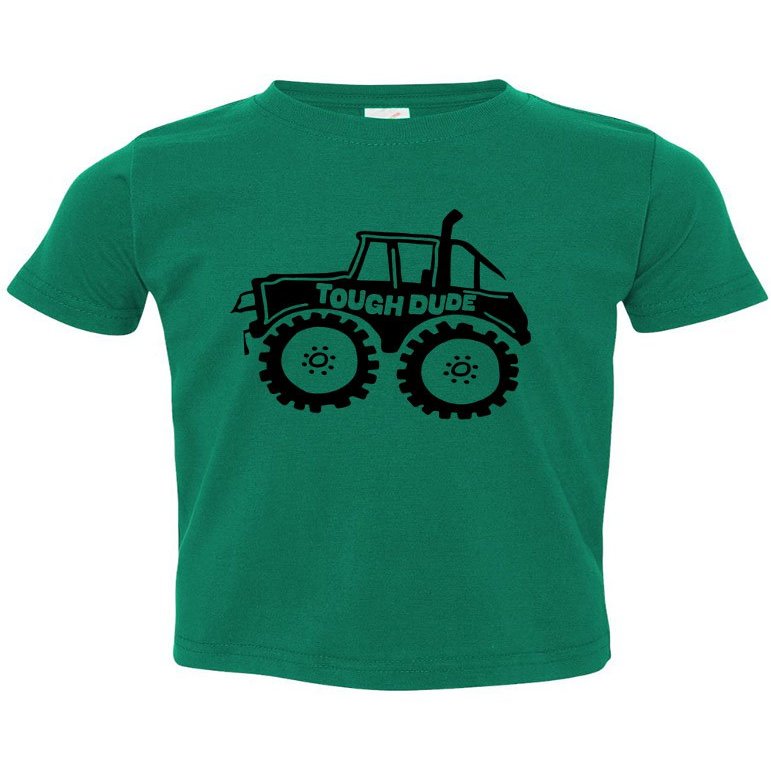 ALLNTRENDS Toddler T Shirt Tough Dude Kids Funny T Shirt (2T, Green)