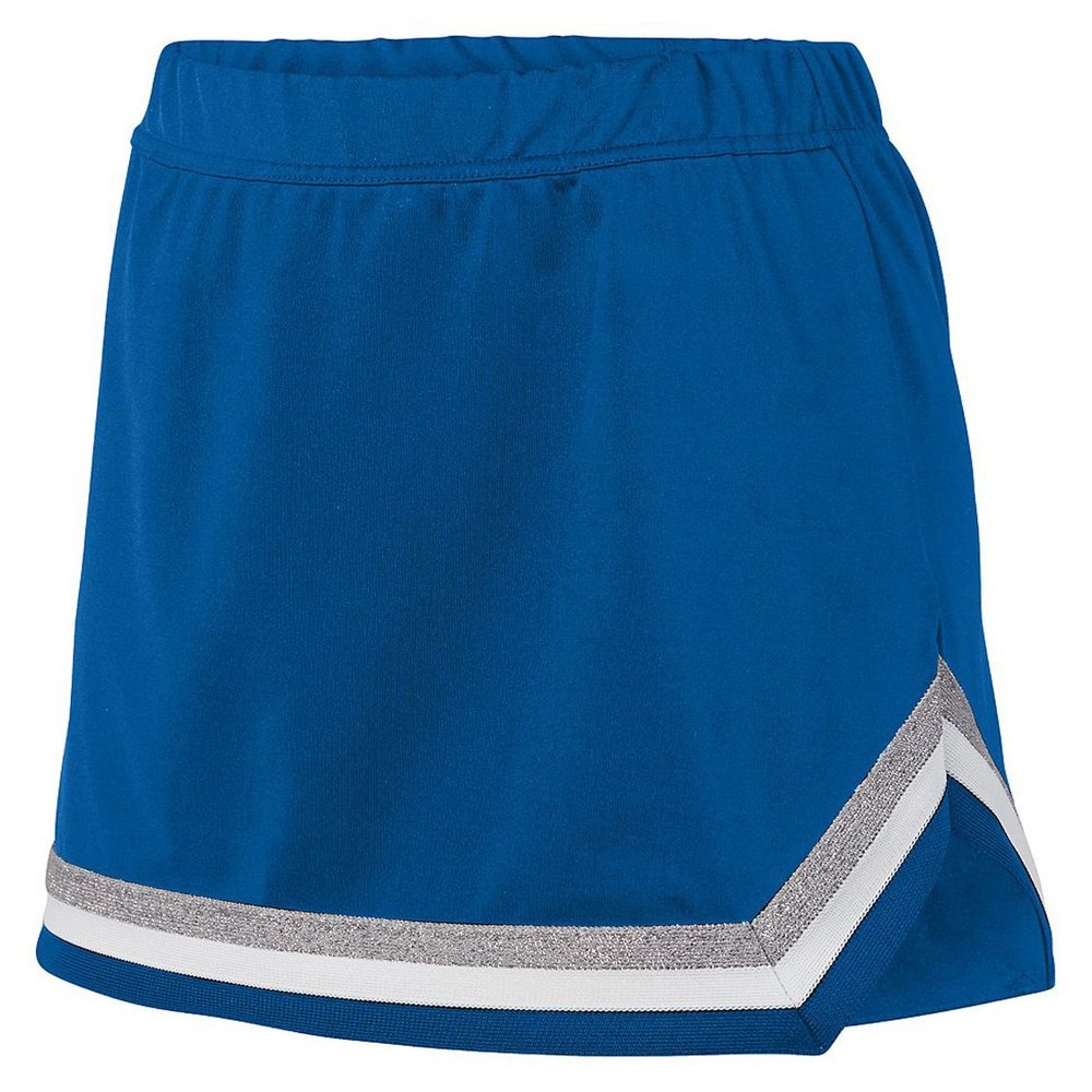 Augusta Sportswear Ladies Pike Skirt S Royal/White/Metallic Silver