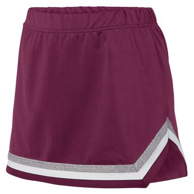 Augusta Sportswear Ladies Pike Skirt L Maroon/White/Metallic Silver