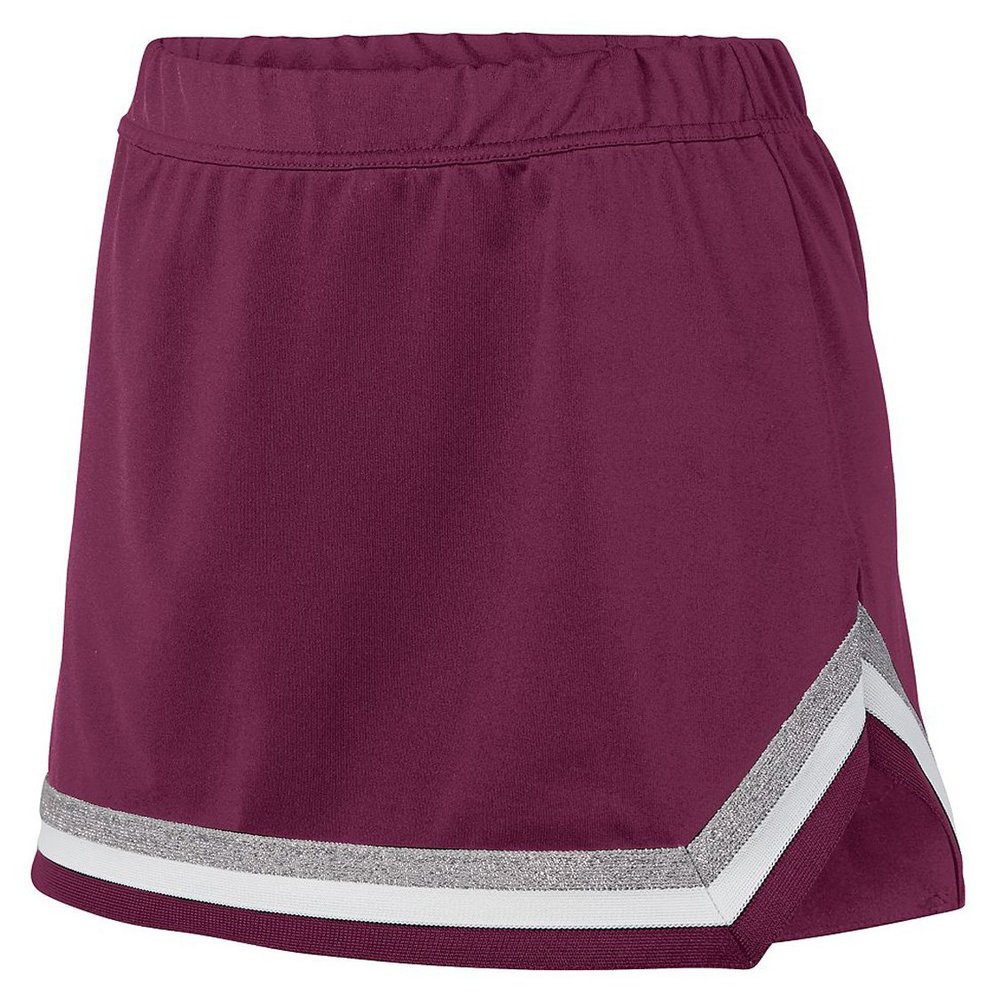 Augusta Sportswear Ladies Pike Skirt L Maroon/White/Metallic Silver