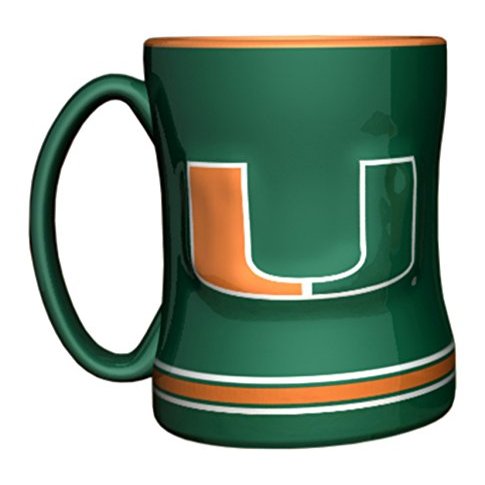 NCAA Miami Hurricanes Sculpted Relief Mug, 14-ounce