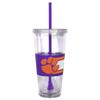 NCAA Clemson Tigers Hype Straw Tumbler, 22-ounce view 1