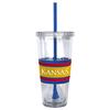NCAA Kansas Jayhawks Hype Straw Tumbler, 22-ounce view 2