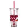 NCAA Virginia Tech Hokies Hype Straw Tumbler, 22-ounce view 1