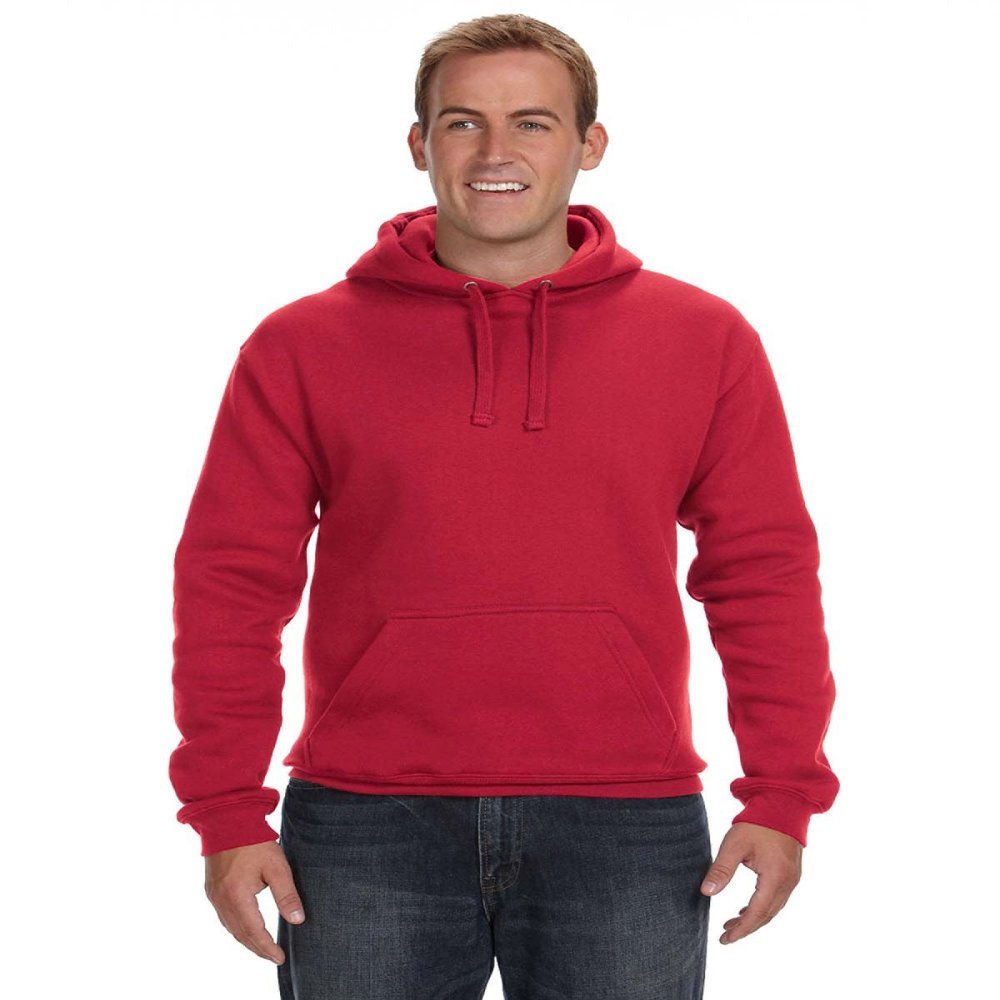 J. America Adult Premium Fleece Pullover Hood, Red, XX-Large