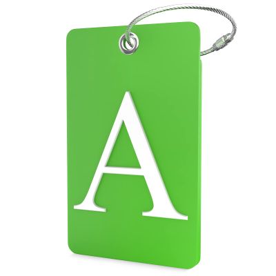 Shacke Luggage Tag Initial Fully Bendable Tag w/Stainless Steel Loop (Letter A)