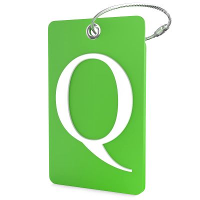 Shacke Luggage Tag Initial - Fully Bendable Tag w/Stainless Steel Loop (Q)