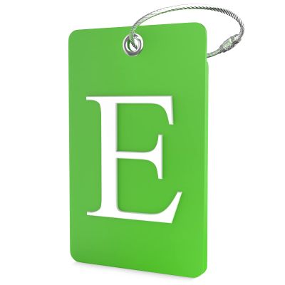 Shacke Luggage Tag Initial Fully Bendable Tag w/Stainless Steel Loop (Letter E)