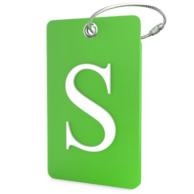 Shacke Luggage Tag Initial Fully Bendable Tag w/Stainless Steel Loop (Letter S)