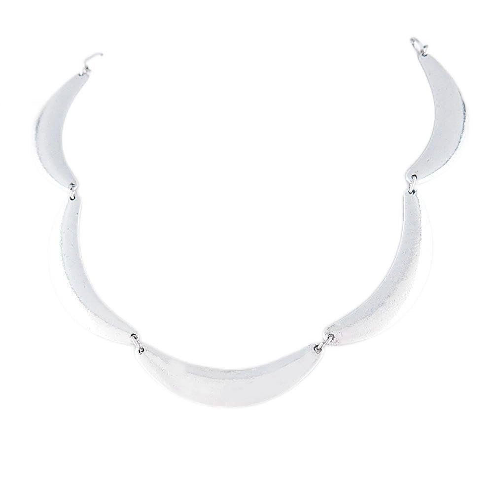 5 Pieces Necklace Pendent Jewelry Fashion Decoration Costume Retro Jewellery Collier Long Chain R6NP7 Silver Bend String
