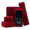 KINGWEDDING Flocked Earring Gift Boxes Jewelry Box,Rings Boxes (Red) view 3