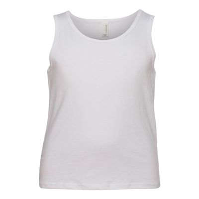 BELLA+CANVAS Big Boys Blend Comfort Jersey Tank Top, White, Large