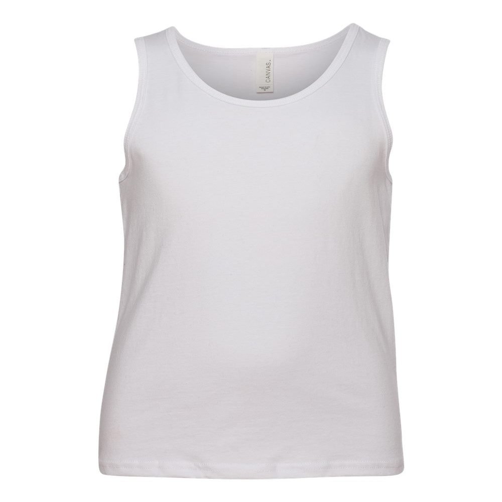BELLA+CANVAS Big Boys Blend Comfort Jersey Tank Top, White, Large
