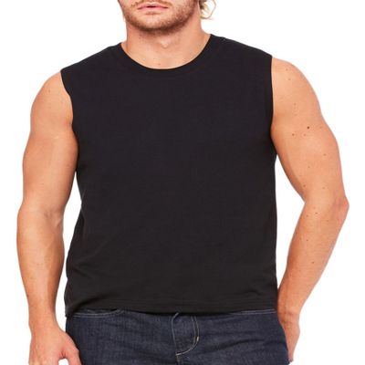 Bella+Canvas Men's Crew Jersey Muscle Tank, Black, Medium
