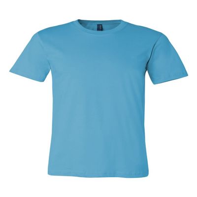 Bella Canvas Men's Taped Shoulders Crewneck T-Shirt, Turquoise, XXX-Large
