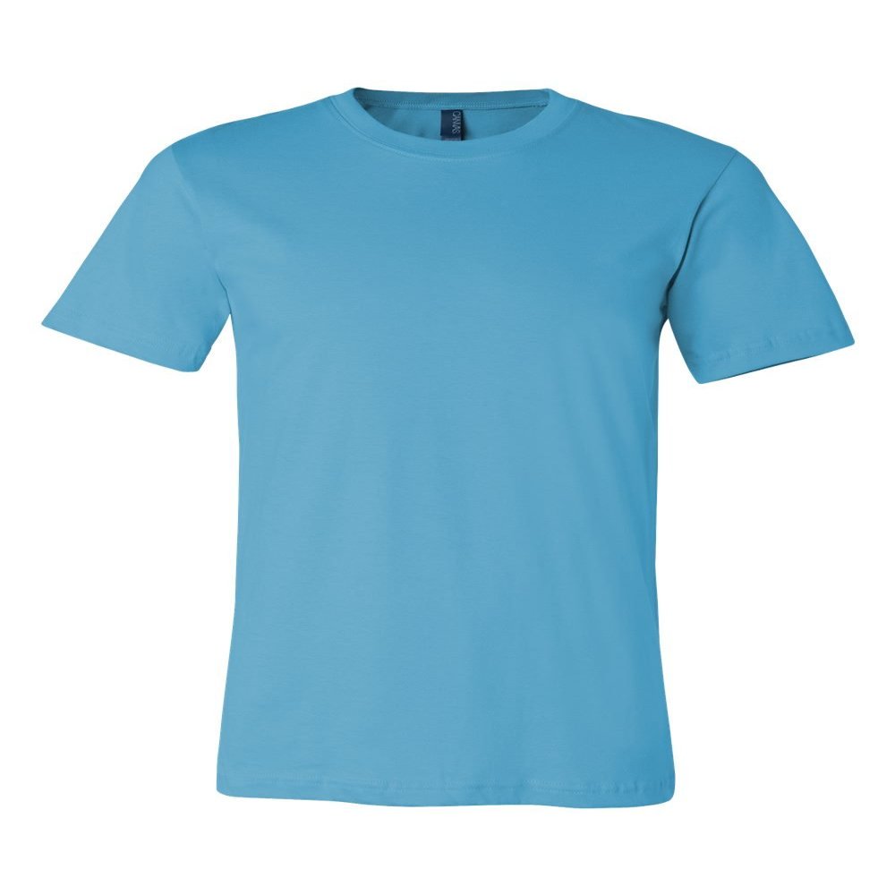 Bella Canvas Men's Taped Shoulders Crewneck T-Shirt, Turquoise, XXX-Large