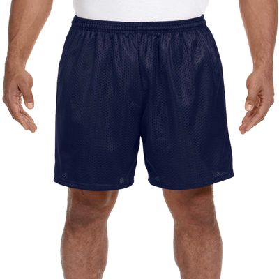 A4 Men's Comfort 7" Lined Tricot Mesh Wicking Short, Navy, Large