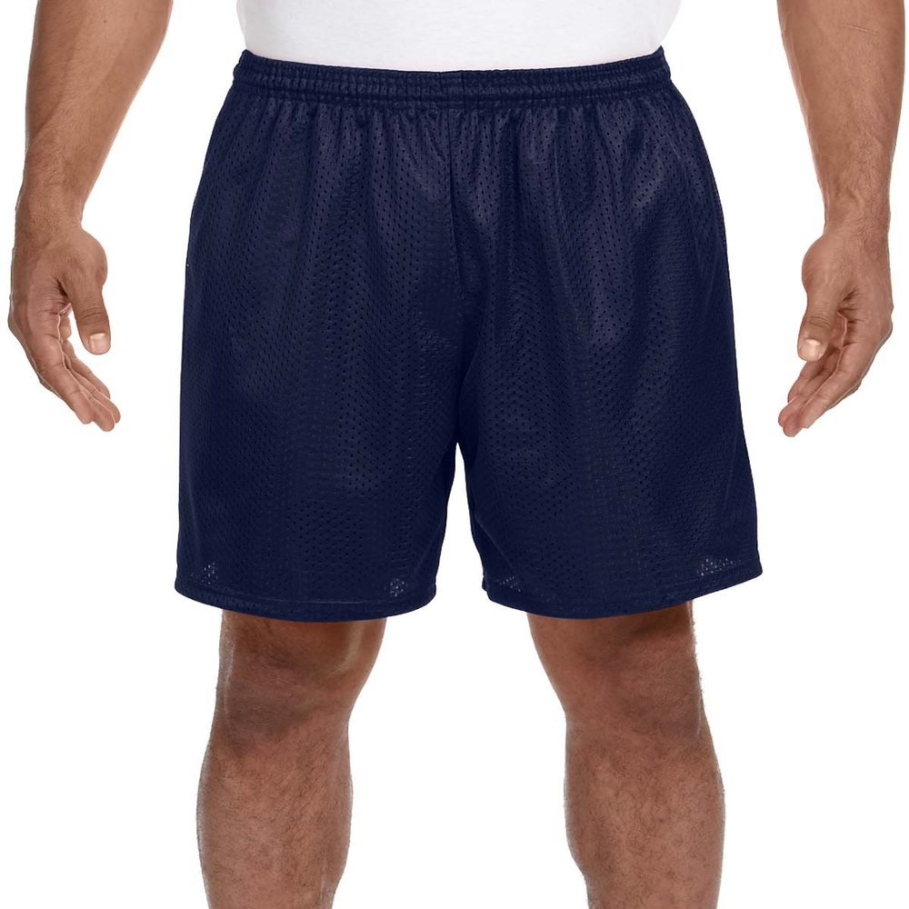 A4 Men's Comfort 7" Lined Tricot Mesh Wicking Short, Navy, Large