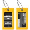 Luggage Tags Business Card Holder by TUFFTAAG - Flexible PVC Travel ID Bag Tag, Yellow, 2 Pack view 1
