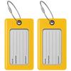 Luggage Tags Business Card Holder by TUFFTAAG - Flexible PVC Travel ID Bag Tag, Yellow, 2 Pack view 2