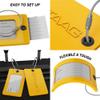 Luggage Tags Business Card Holder by TUFFTAAG - Flexible PVC Travel ID Bag Tag, Yellow, 2 Pack view 3