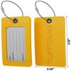 Luggage Tags Business Card Holder by TUFFTAAG - Flexible PVC Travel ID Bag Tag, Yellow, 2 Pack view 4