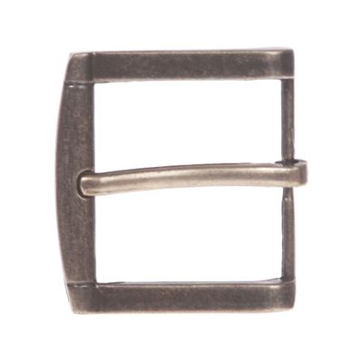 1 1/2" (38 mm) Single Prong Square Belt Buckle Color: Antique Silver