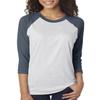 Next Level Unisex Tri-Blend 3/4-Sleeve Raglan - 6051 - Indigo/Heather White 6051 XS view 1