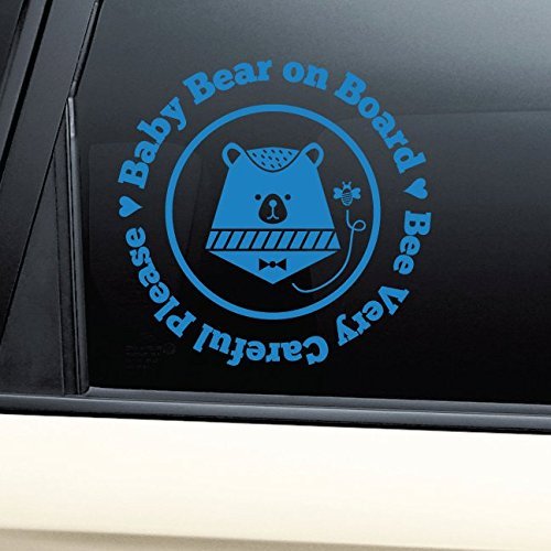 Nashville Decals Baby Bear On Board Boy Vinyl Decal Laptop Car Truck Bumper Window Sticker - Blue