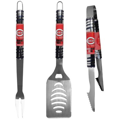 Siskiyou Gifts MLB Cincinnati Reds Utensil Set Grilling BBQ Stainless Steel 3 Piece, Team Colors, One Size