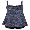 Hilor Women's Plus Size Swimsuit Paisley Print Tankini Bathing Suits Tummy Control Two Piece Swimwear Grey&Red Floral 12 view 3