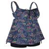 Hilor Women's Plus Size Swimsuit Paisley Print Tankini Bathing Suits Tummy Control Two Piece Swimwear Grey&Red Floral 12 view 4
