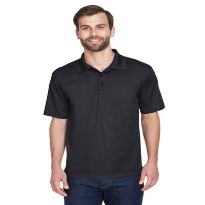 UltraClub Men's Cool & Dry Mesh Piqu Polo XL BLACK