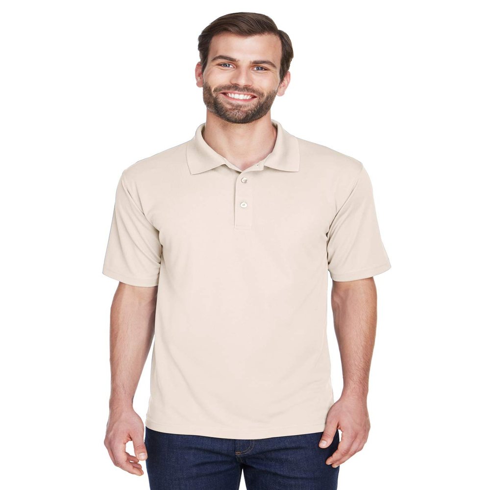 UltraClub Men's Cool & Dry Mesh Piqu Polo 2XL STONE
