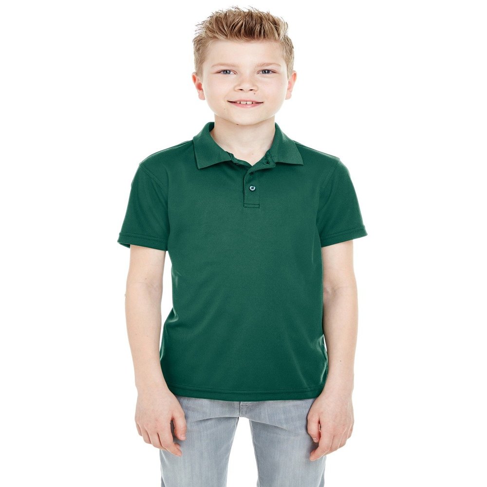 UltraClub Youth Cool & Dry Mesh Piqu Polo M FOREST GREEN
