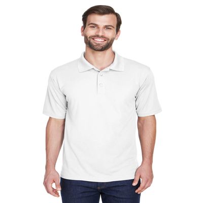 UltraClub Men's Cool & Dry Mesh Piqu Polo 3XL WHITE