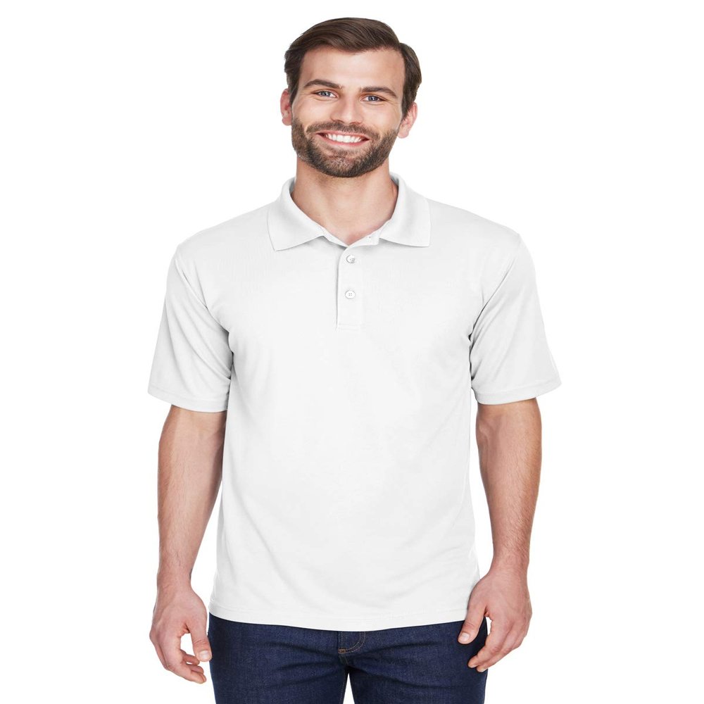 UltraClub Men's Cool & Dry Mesh Piqu Polo 3XL WHITE