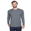 UltraClub Adult Cool Dry Sport Long-Sleeve Interlock T-Shirt 3XL CHARCOAL view 1