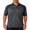 Adult Cool & Dry Sport Performance Colorblock Interlock Polo M CHARCOAL/ NAVY view 1