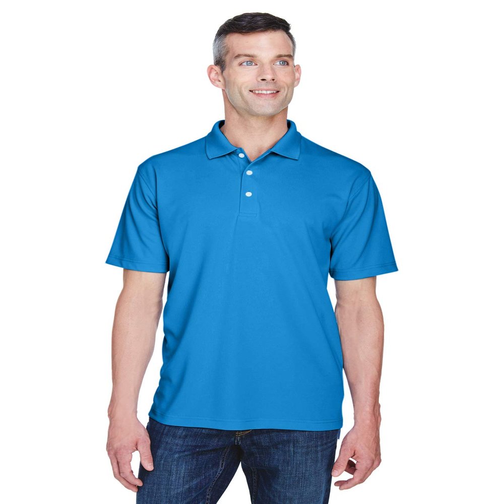 UltraClub Men's Cool & Dry Stain-Release Performance Polo M PACIFIC BLUE