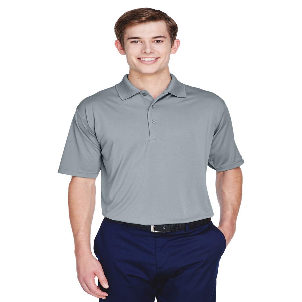UltraClub Men's Cool & Dry 8-Star Elite Performance Interlock Polo 2XL SILVER