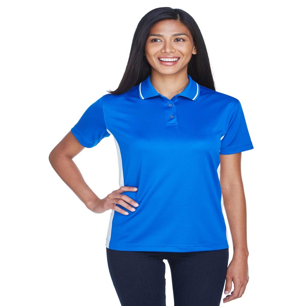 UltraClub Ladies' Cool & Dry Sport Two-Tone Polo 3XL ROYAL/ WHITE