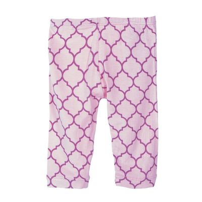 KicKee Pants Little Girls Print Capri Legging, Garden Gate Lattice, 3T