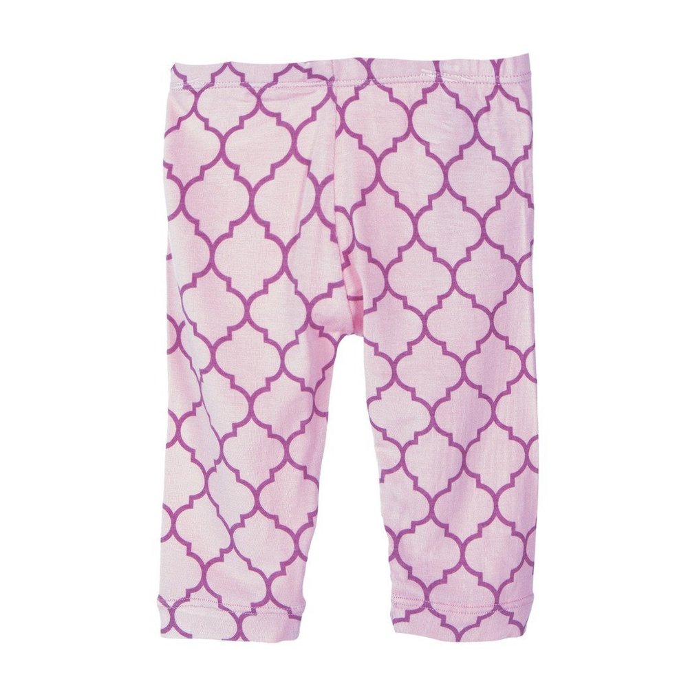 KicKee Pants Little Girls Print Capri Legging, Garden Gate Lattice, 3T