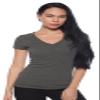 4 Pack Zenana Women's Basic V-Neck Tees Med Black, Charcoal, Burgundy, H Gray view 4