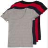 4 Pack Zenana Women's Basic V-Neck T-Shirts Small Black, H Gray, Navy, Red view 1