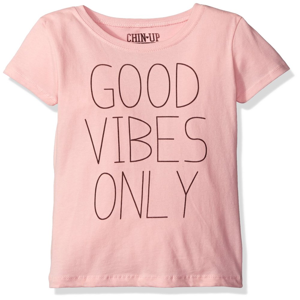 Fifth Sun Girls' Little Girls' Inspirational Graphic T-Shirt Shirt, Pink/Black, Small/6/6X