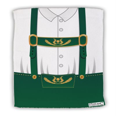 TOOLOUD Lederhosen Costume Green Micro Terry Sport Towel 11" x 18" All Over Print