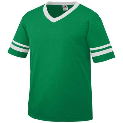 Augusta Youth Striped Sleeve Jersey, Kelly/White, Large