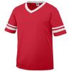 Augusta Youth Striped Sleeve Jersey, Red/White, Small view 1